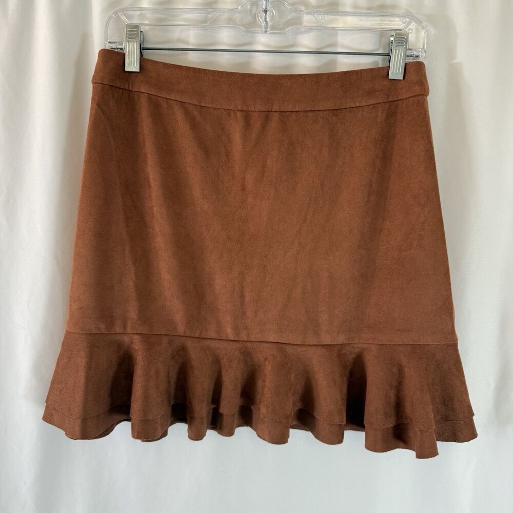 New Dress Forum Charmaine Skirt Women's Medium Brown Zip Back Soft